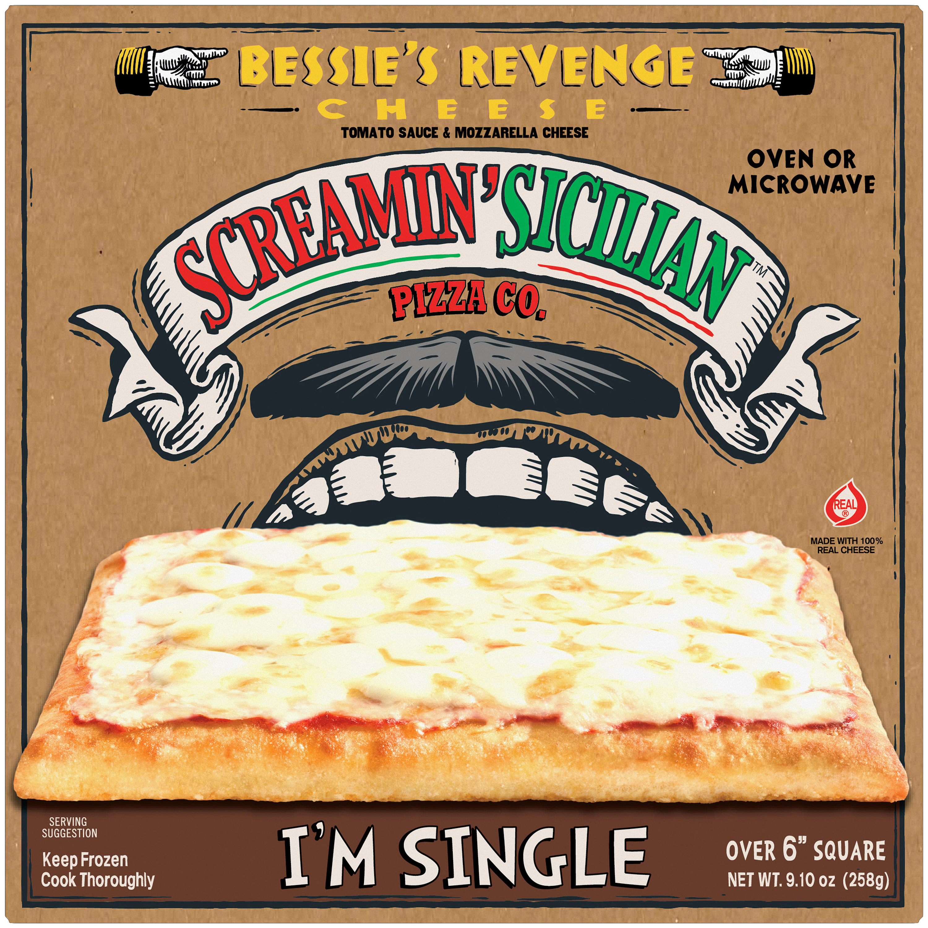 Screamin' Sicilian Bessie's Revenge (Cheese) Single Serve Pizza 12 units per case 9.1 oz