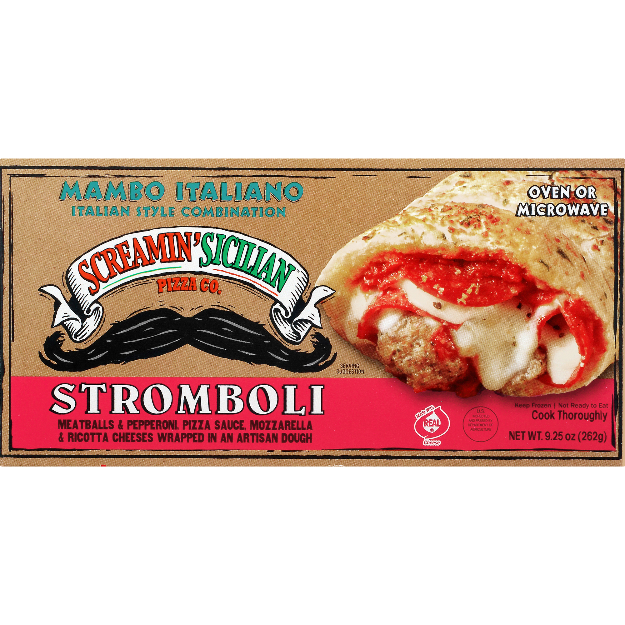 Screamin' Sicilian Mambo Italiano Stromboli (Meatballs and Pepperoni) 12 units per case 9.3 oz