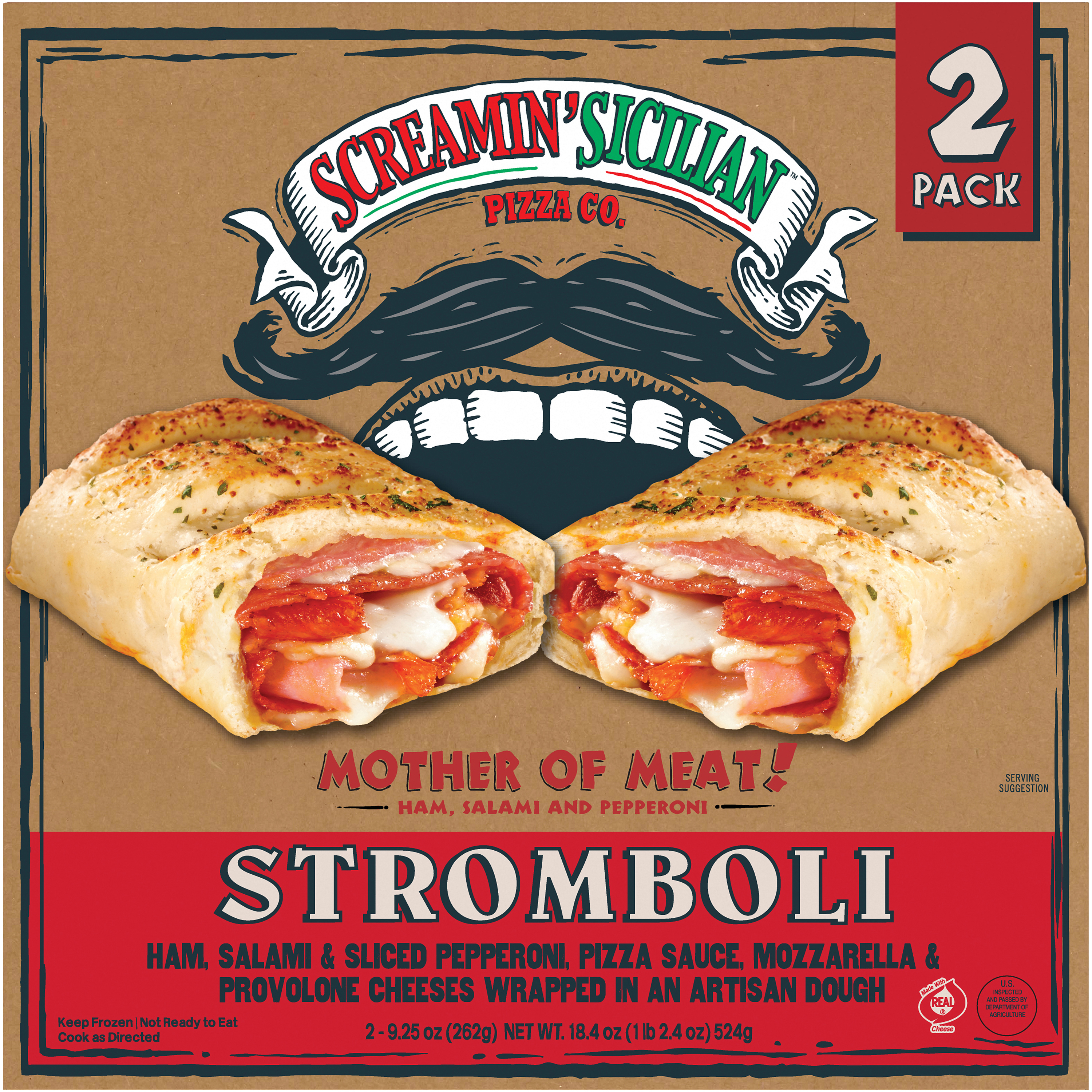 Screamin' Sicilian Mother of Meat! Stromboli (3 Meat) 12 units per case 9.3 oz