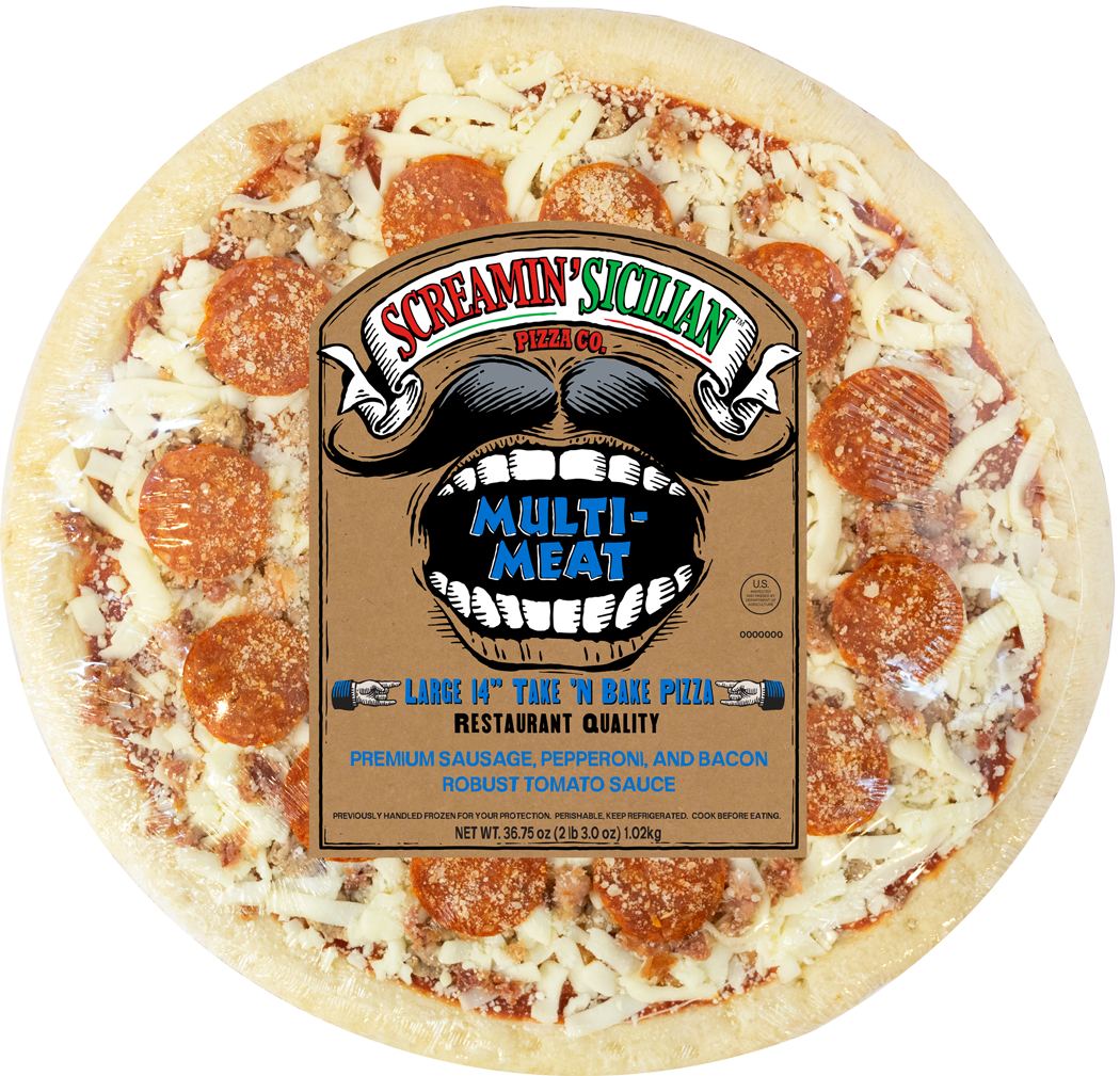 Screamin' Sicilian Multi-Meat Large Take N' Bake Pizza BULK 6 units per case 36.8 oz