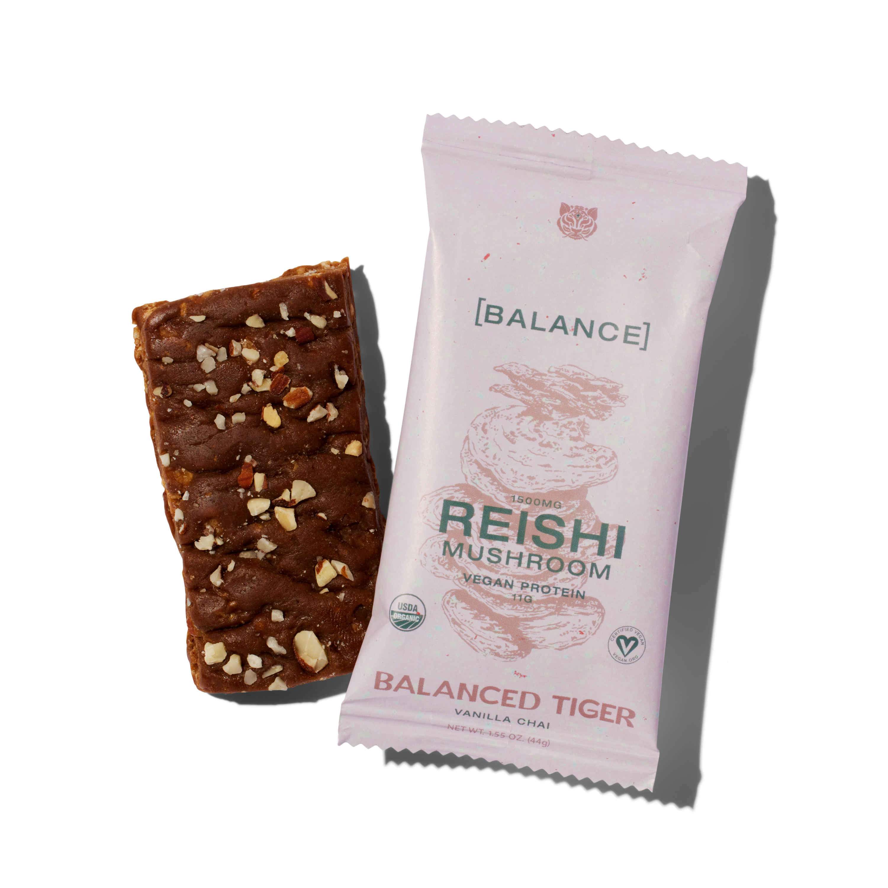 Balanced Tiger [Balance] Reishi Vanilla Chai Protein Bar 16 innerpacks per case 1.6 oz