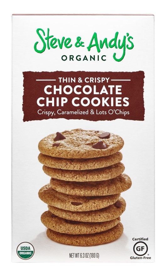 Steve & Andy's Organic and Gluten Free Chocolate Chip Cookies 6 units per case 6.3 oz