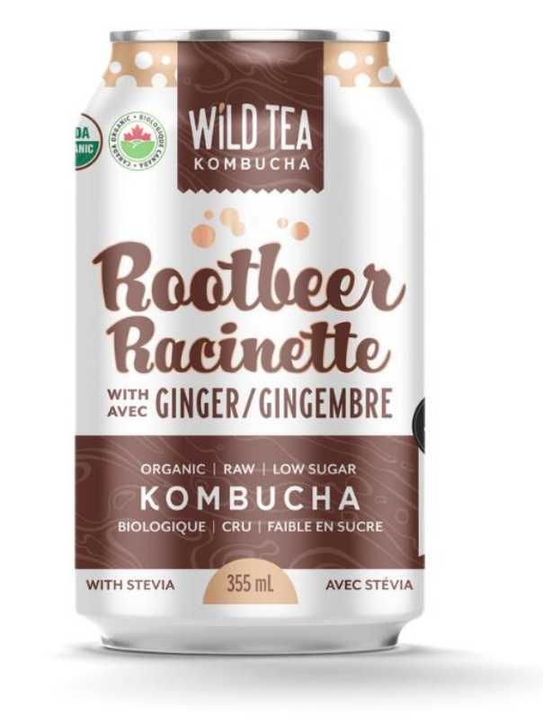 Wild Tea Kombucha Rootbeer with Ginger 12 units per case 355 mL