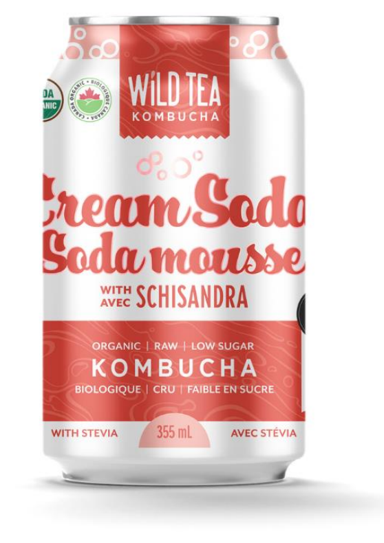 Wild Tea Kombucha Cream Soda with Schisandra 6 innerpacks per case 355 mL