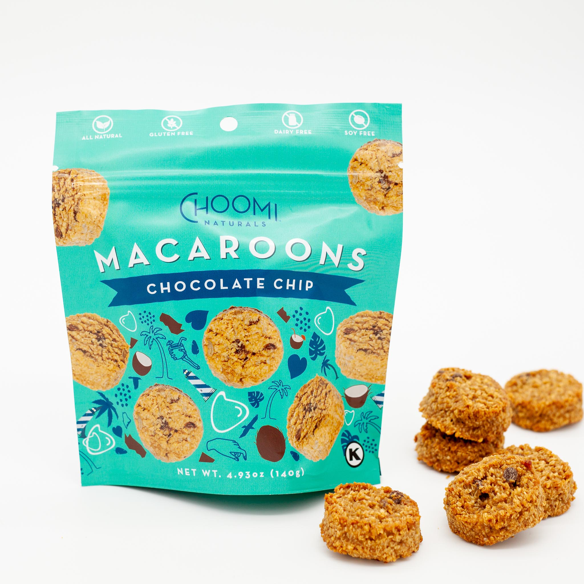 Choomi Cookies Macaroons Chocolate Chip 6 units per case 4.9 oz