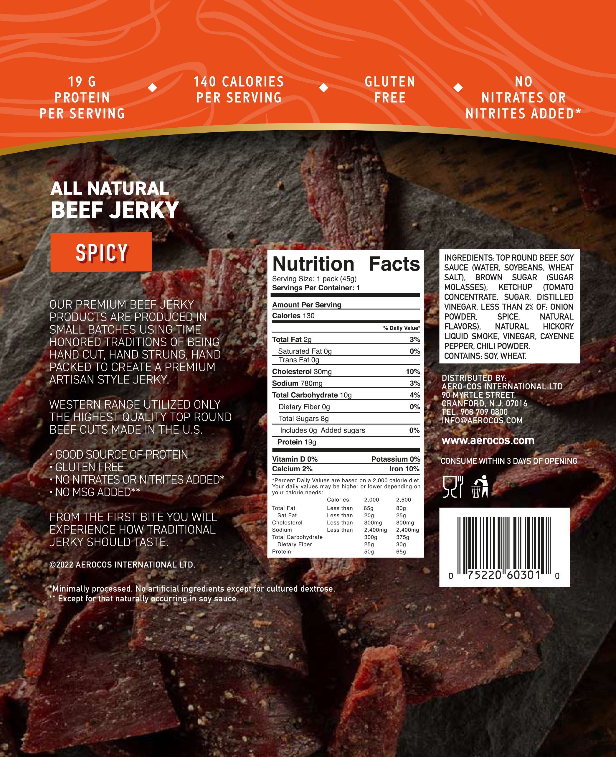 Western Range Beef Jerky - Spicy 12 units per case 1.6 oz