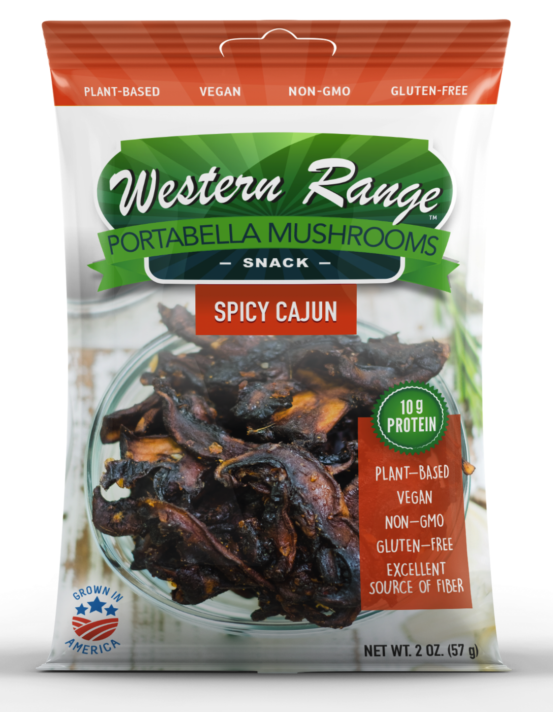 Western Range Portabella Mushroom Snack - Spicy Cajun 12 units per case 2.0 oz