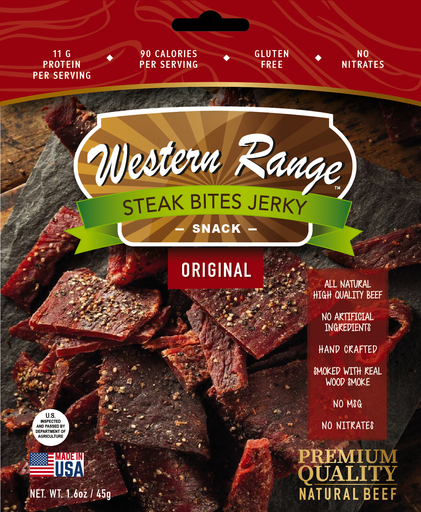 Western Range Beef Jerky Steak Bites - Original 12 units per case 1.6 oz
