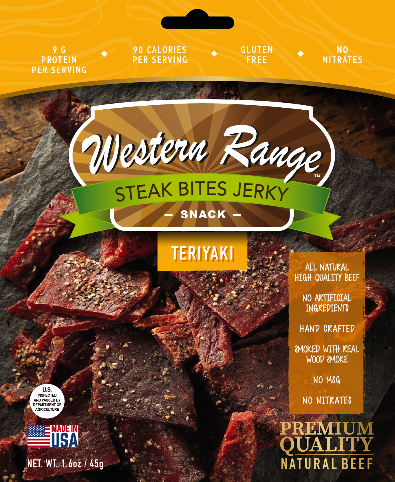 Western Range Beef Jerky Steak Bites - Teriyaki 12 units per case 1.6 oz