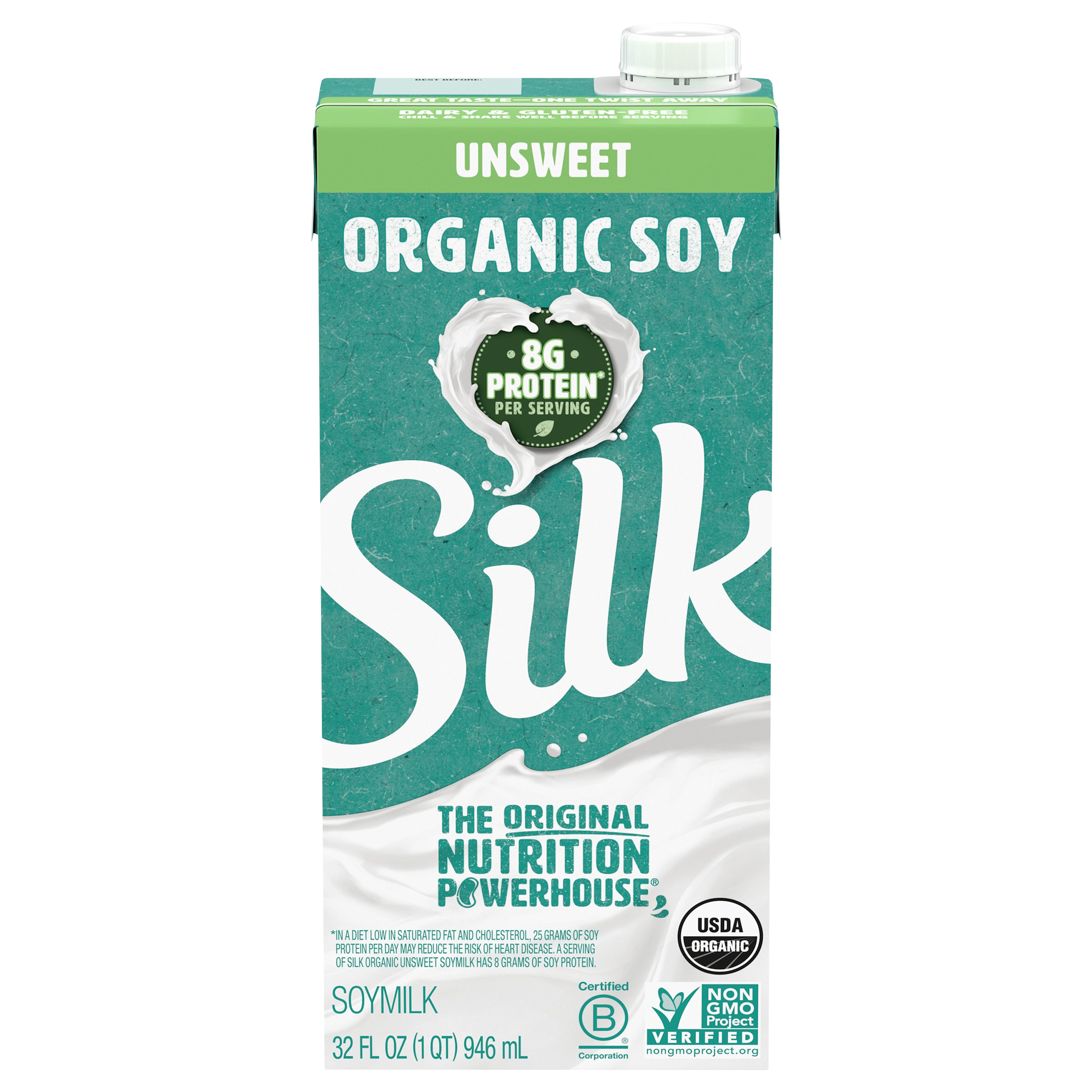 Silk Organic Soy Milk - Unsweetened 6 units per case 32.0 fl