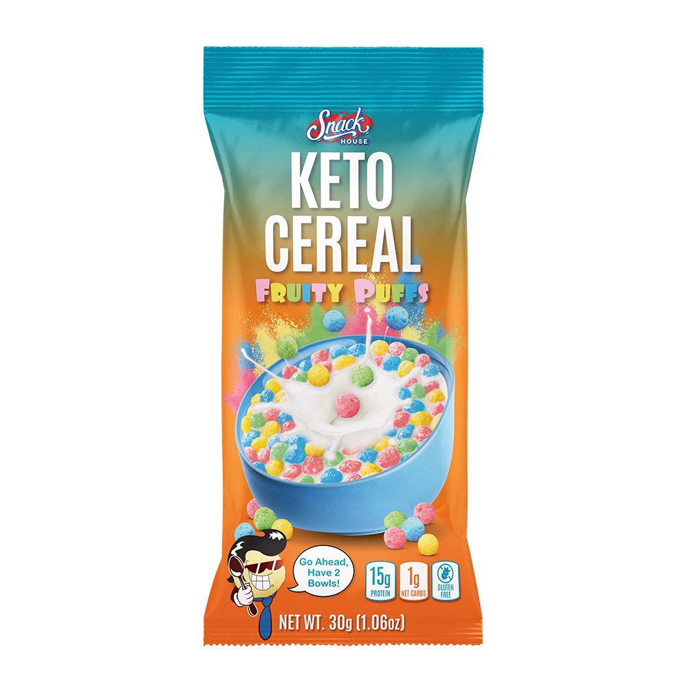 Fruity Puffs Keto Cereal 12 innerpacks per case 1.1 oz