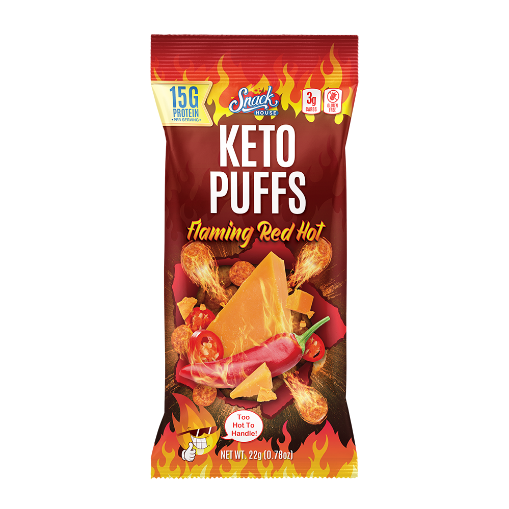 Flaming Red Hot Keto Puffs Single 12 innerpacks per case 0.8 oz