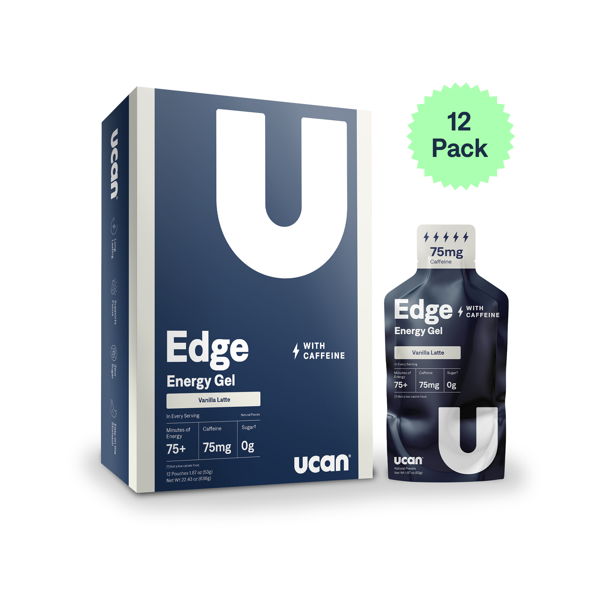 UCAN Vanilla Latte + Caffeine Edge 6 innerpacks per case 22.5 oz