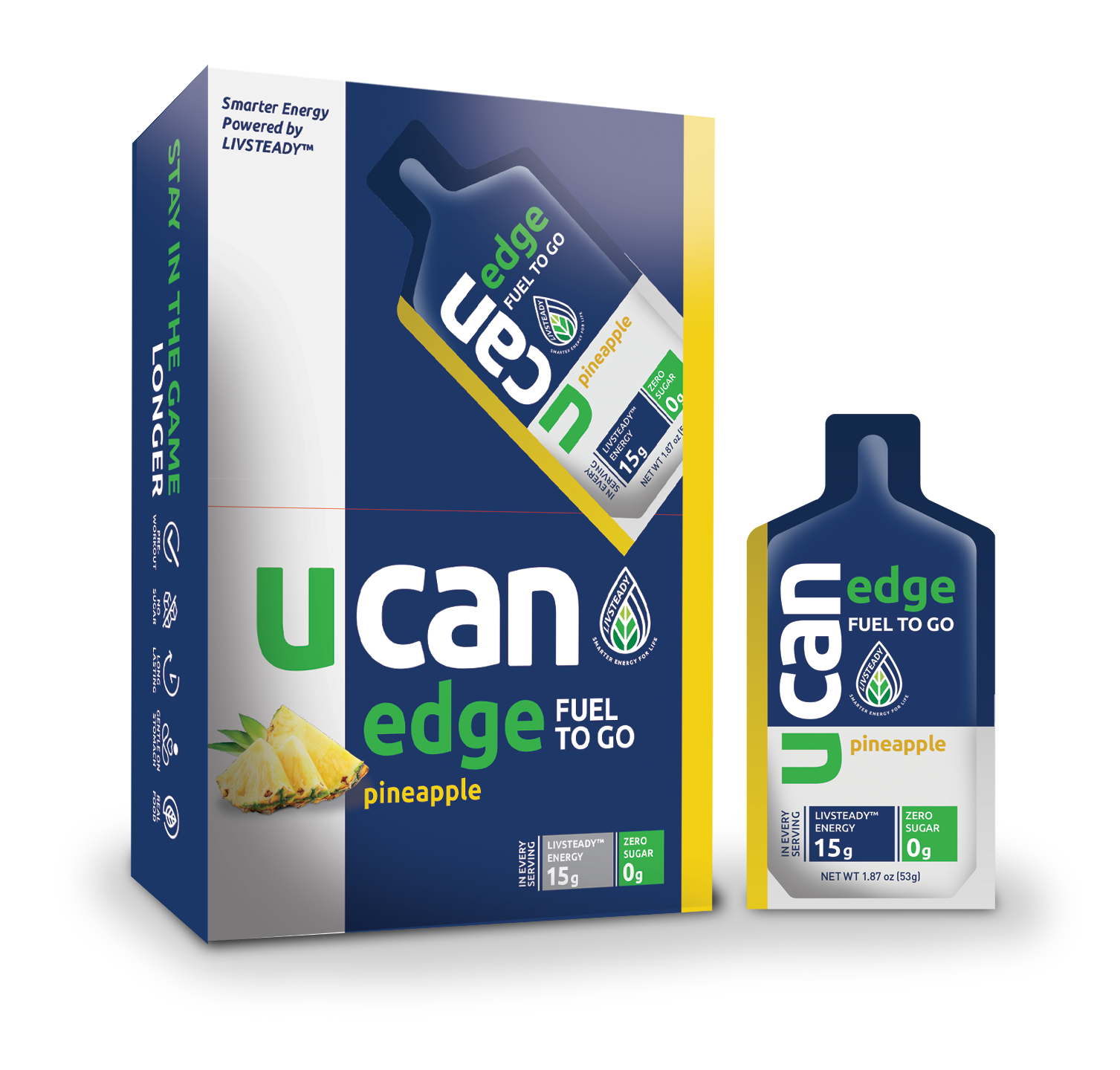 UCAN Edge Fuel to Go (Gel) - Pineapple 6 units per case 22.5 oz