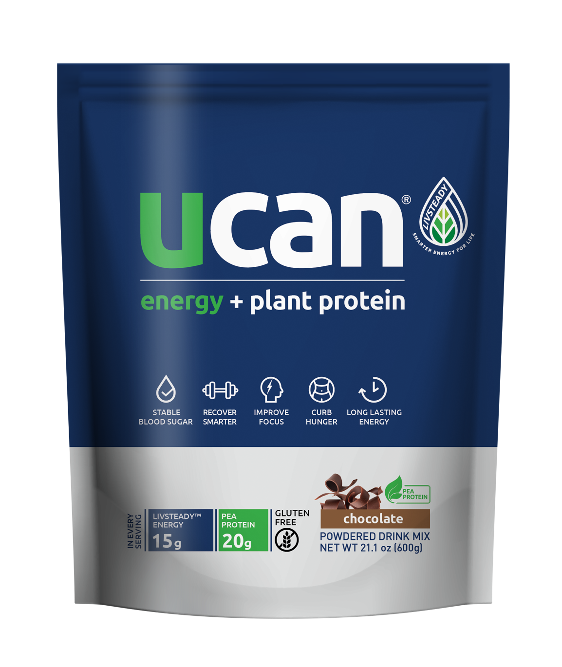UCAN Chocolate Energy + Protein Powder 24 units per case 21.1 oz