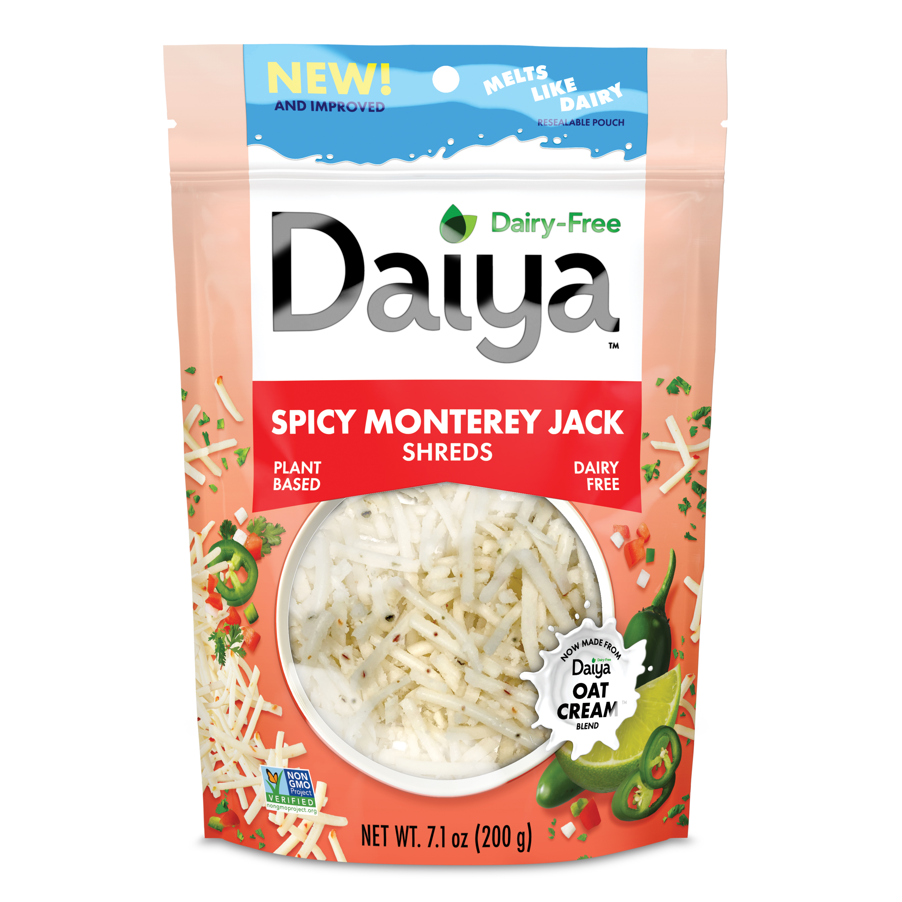 Daiya Dairy-Free Spicy Monterey Jack Shreds  12 units per case 202 g