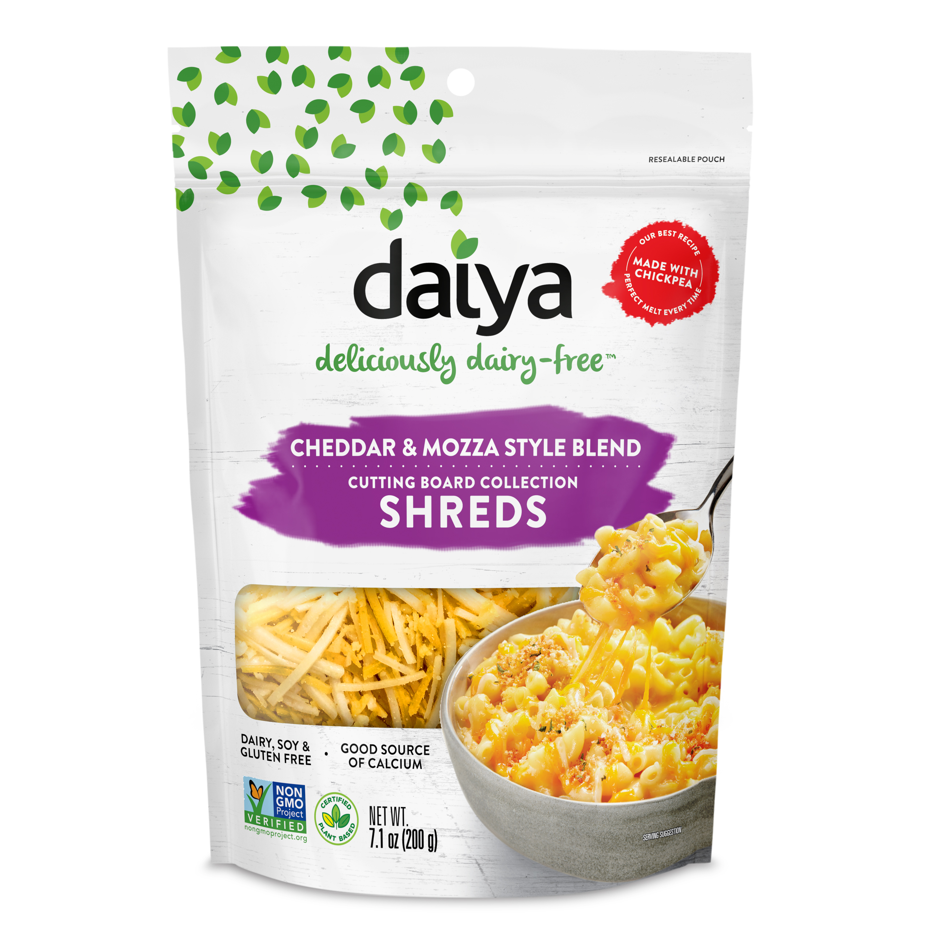 Daiya Foods Cutting Board Cheddar and Mozza Style Blend Shreds 12 units per case 202 g