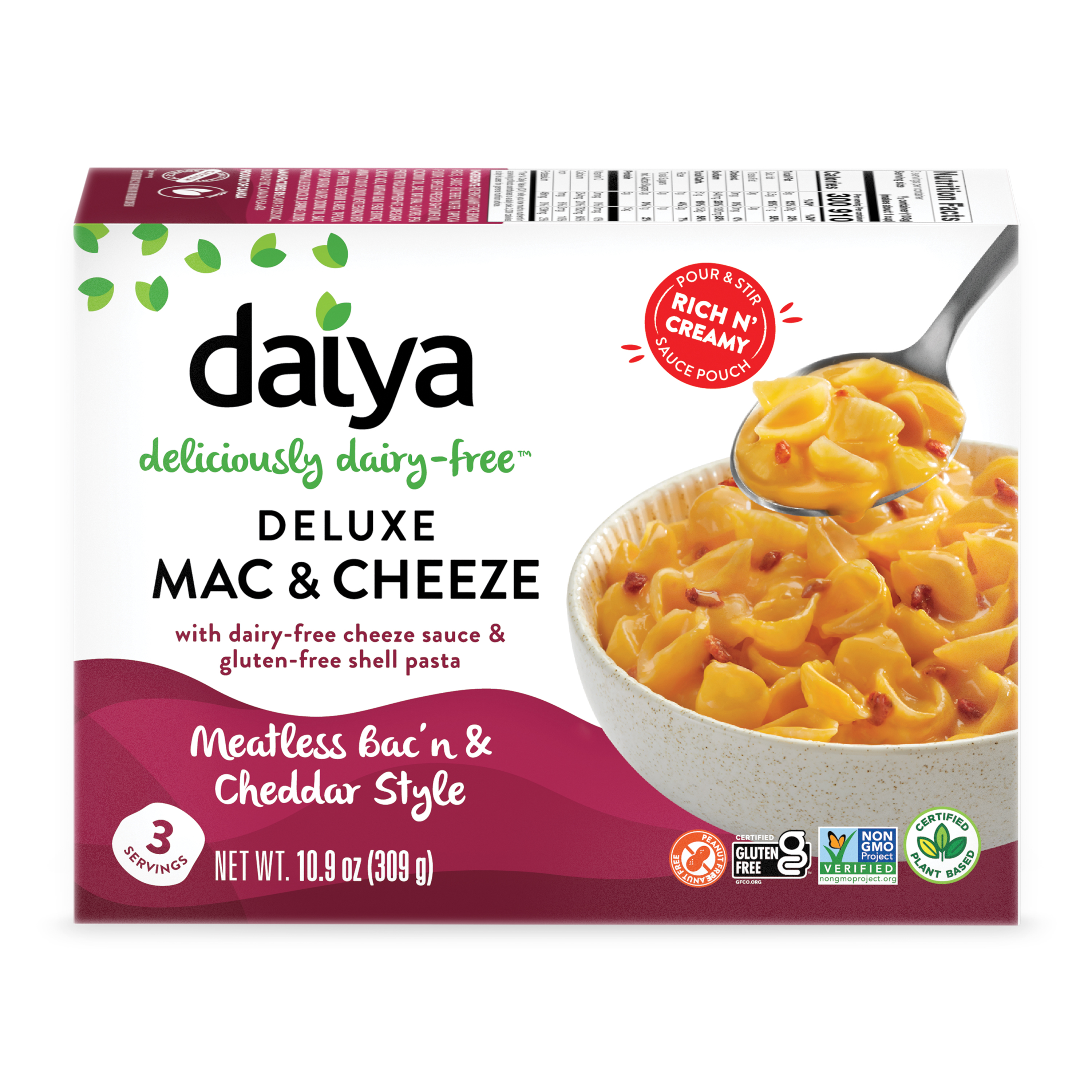 Daiya Foods Meatless Bac'n and Cheddar Style Cheezy Mac 8 units per case 301 g