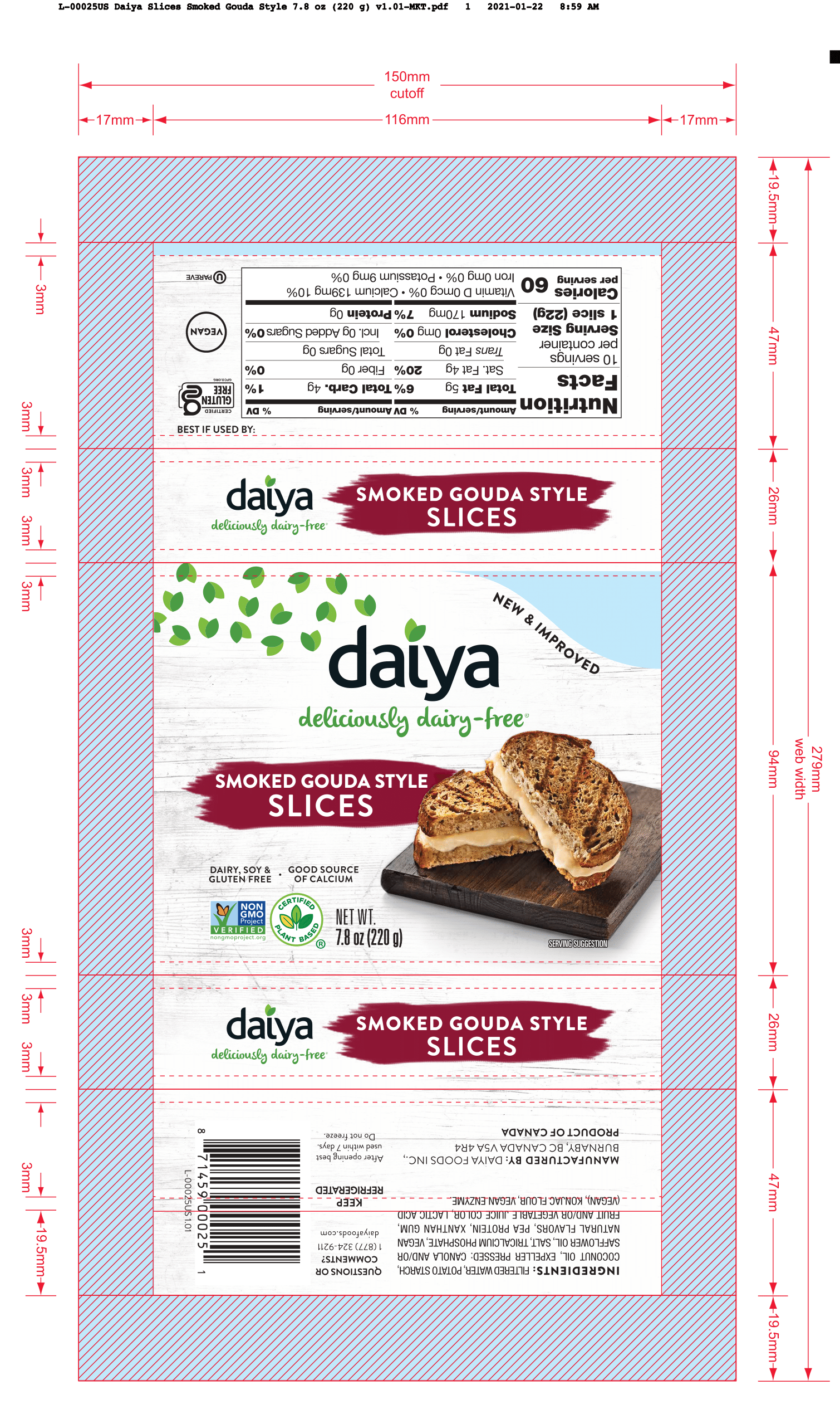 Daiya Foods Smoked Gouda Style Slices - 3DFU28-112161 - Grovara