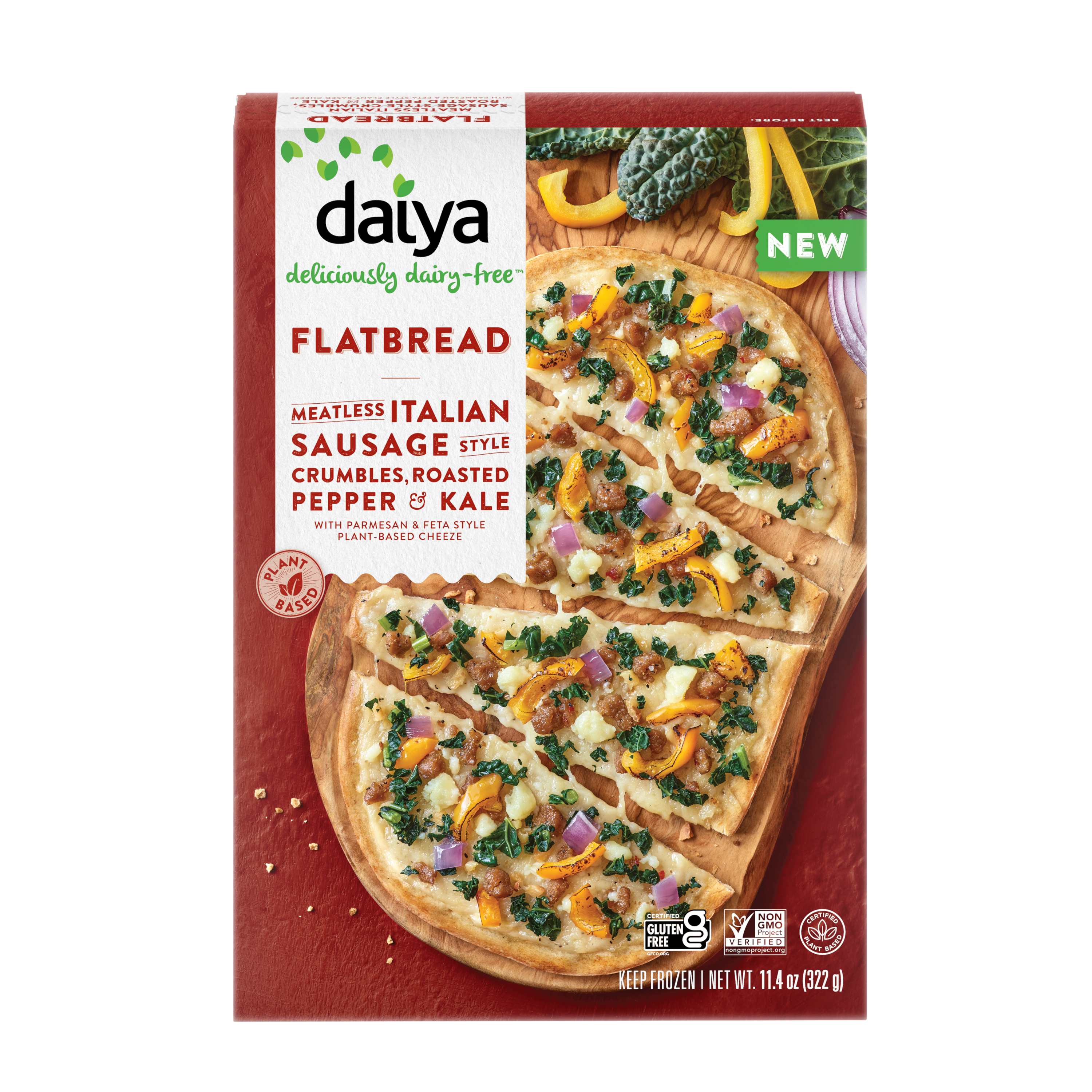 Daiya Foods Meatless Italian Sausage Style Crumbles, Roasted Pepper & Kale Flatbread  8 units per case 324 g