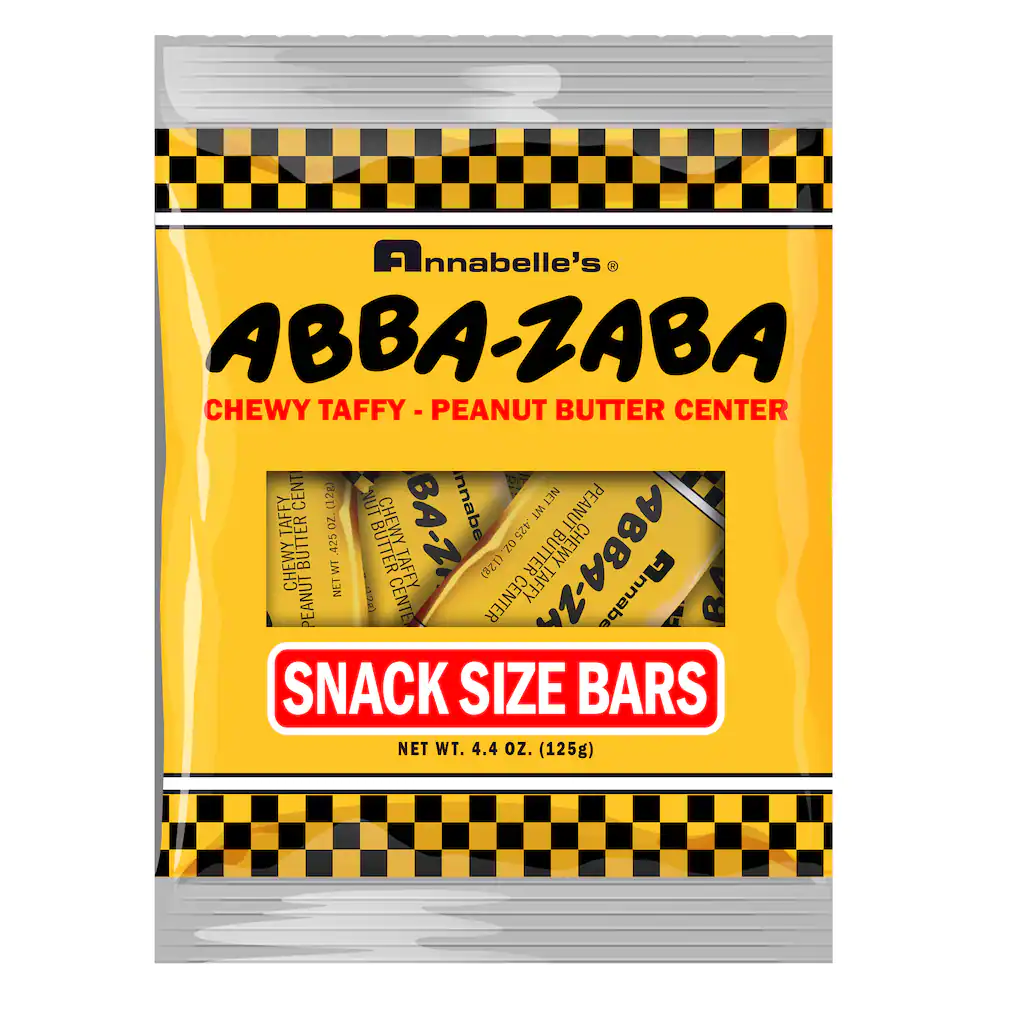 Annabelle's Candy Co. Abba Zaba Mini Hanging Peg Bags 12 innerpacks per case 4.4 oz