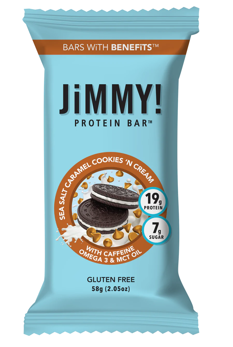 JiMMY! Sea Salt Caramel Cookies 'N Cream (Wake & Focus) 12 innerpacks per case 2.1 oz