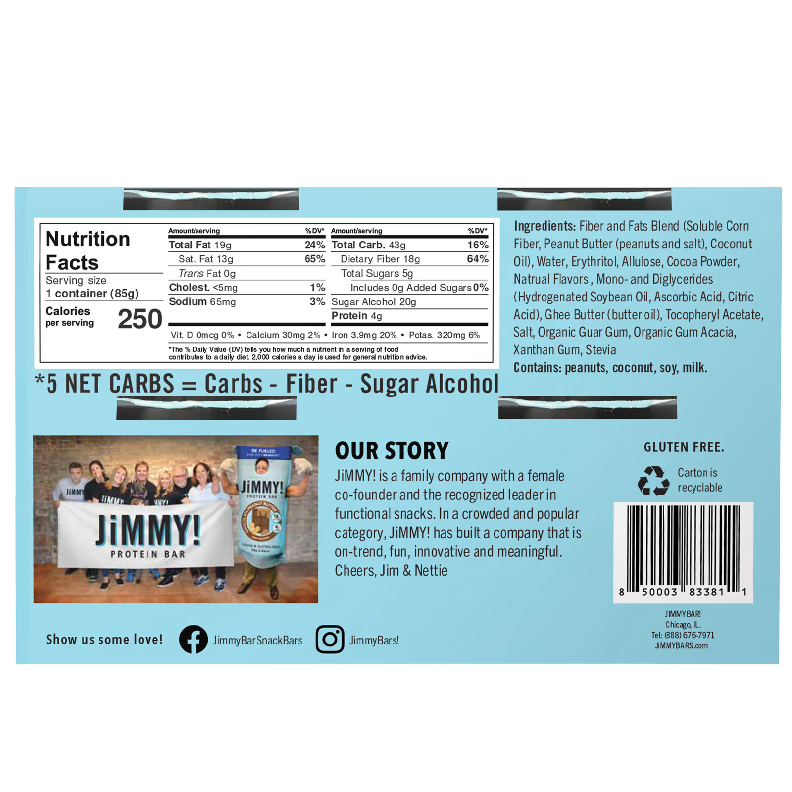JiMMY! Fudge Peanut Butter Keto Dessert Cups -  4pk 4 units per case 3.0 oz
