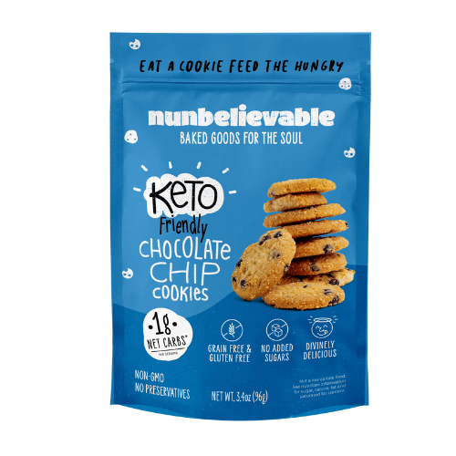 Nunbelievable Low Carb, Low Sugar Chocolate Chip Cookies 6 units per case 3.4 oz