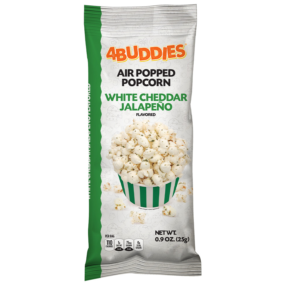  4BUDDIES Air Popped Popcorn W. Cheddar Jalapeno 35 units per case 26 g