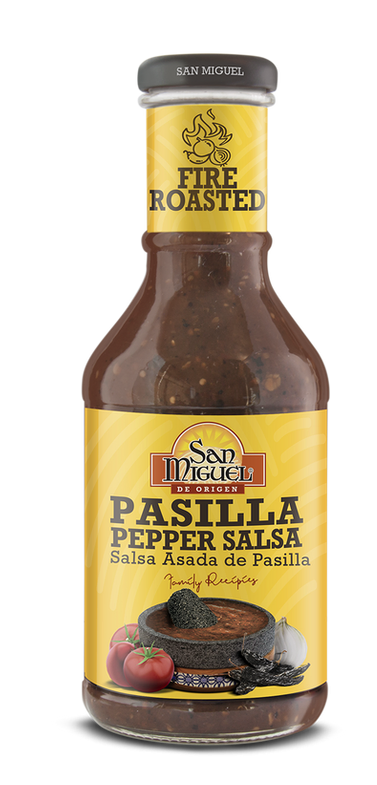 San Miguel Roasted Pasilla Pepper Salsa Jar 450 Gr 12 units per case 450 g