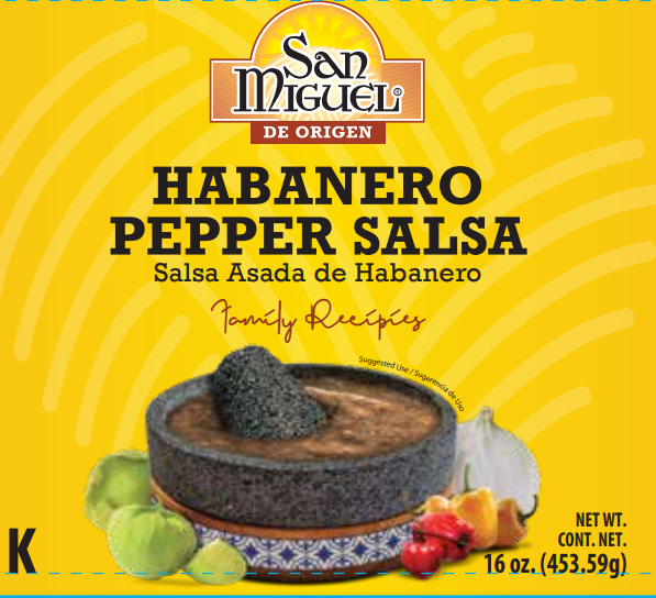 San Miguel Roasted Habanero Pepper Salsa Jar 450 Gr 12 units per case 450 g