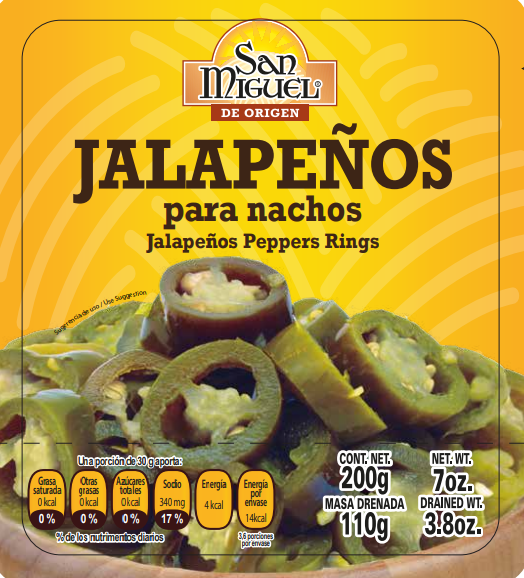San Miguel Jalapeno Nacho Sliced Pouch 200 Gr 12 units per case 200 g