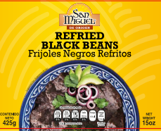 San Miguel Refried Black Beans Can 425 Gr 12 units per case 425 g