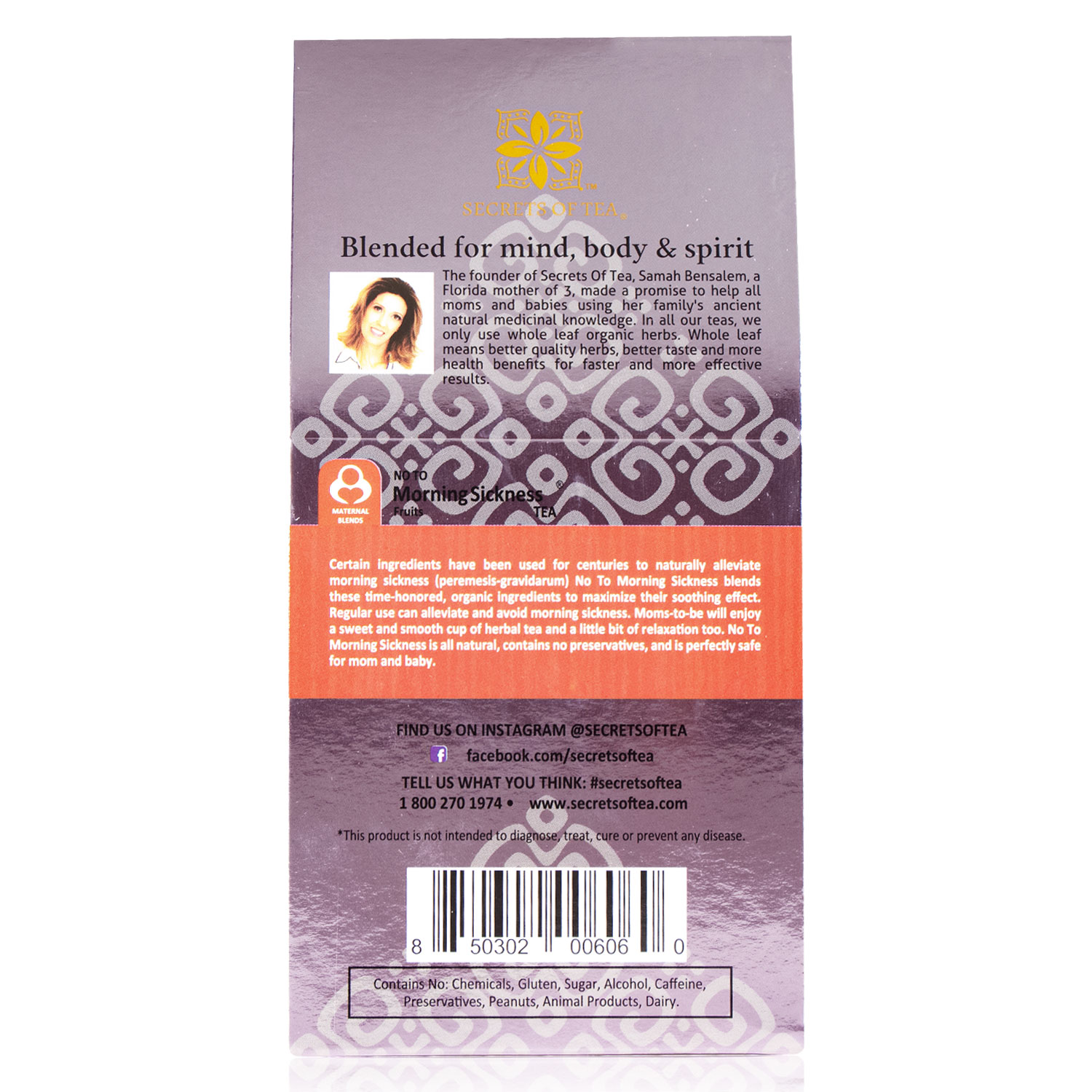 Secrets of Tea No-to-Morning-Sickness Fruits Tea 2 innerpacks per case 2.0 oz