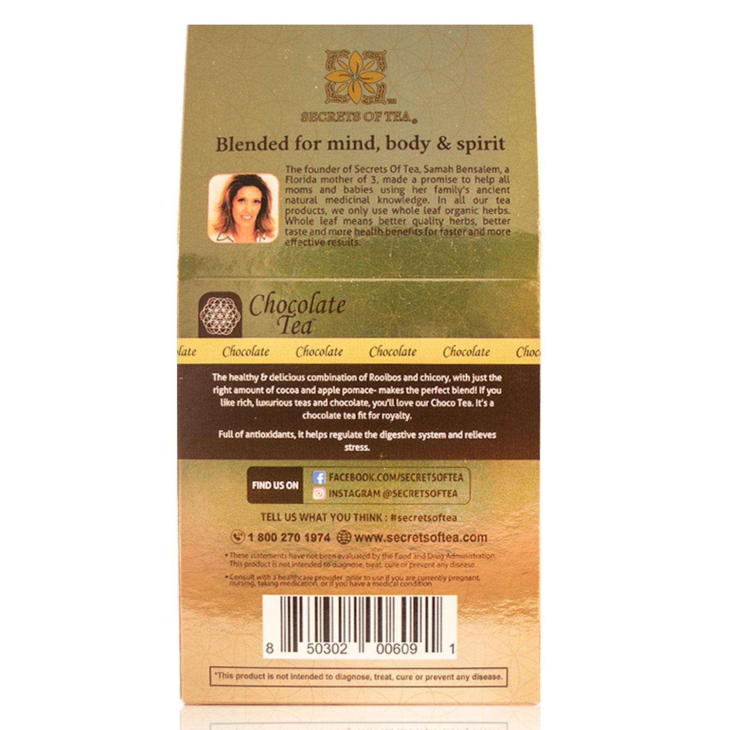 Secrets of Tea Chocolate Tea 2 innerpacks per case 2.0 oz