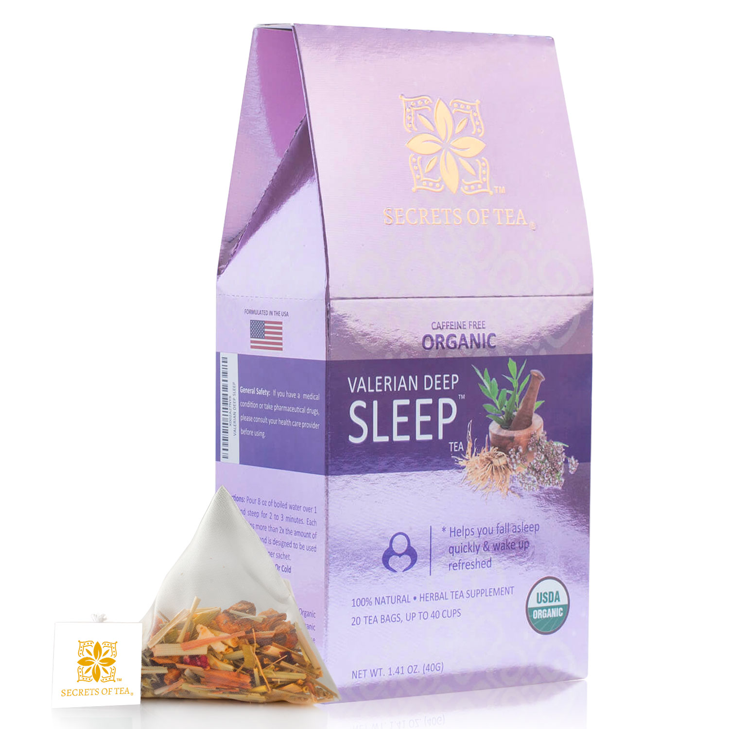 Secrets of Tea Valerian Deep Sleep Tea 2 innerpacks per case 2.0 oz