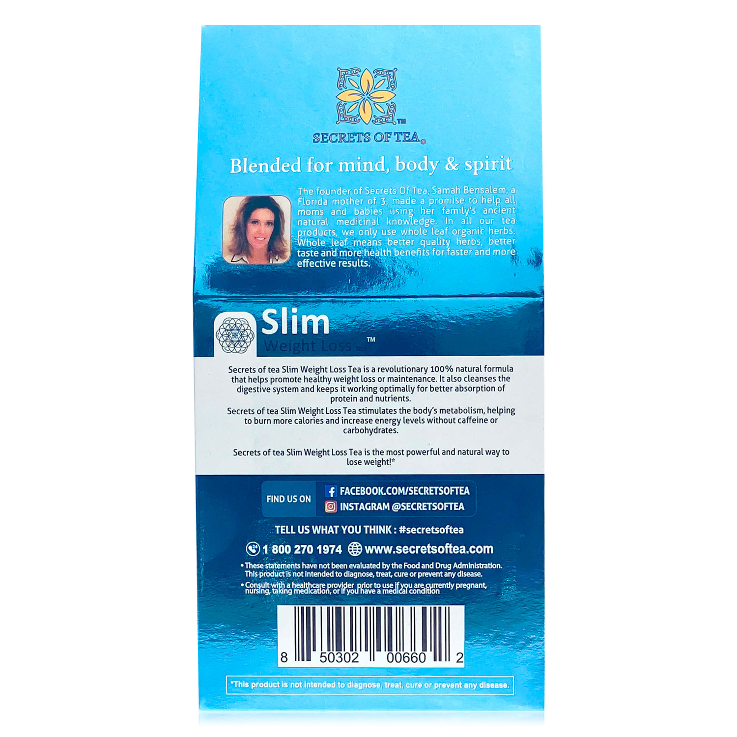 Secrets of Tea Slim Weight Loss Tea 2 innerpacks per case 2.0 oz