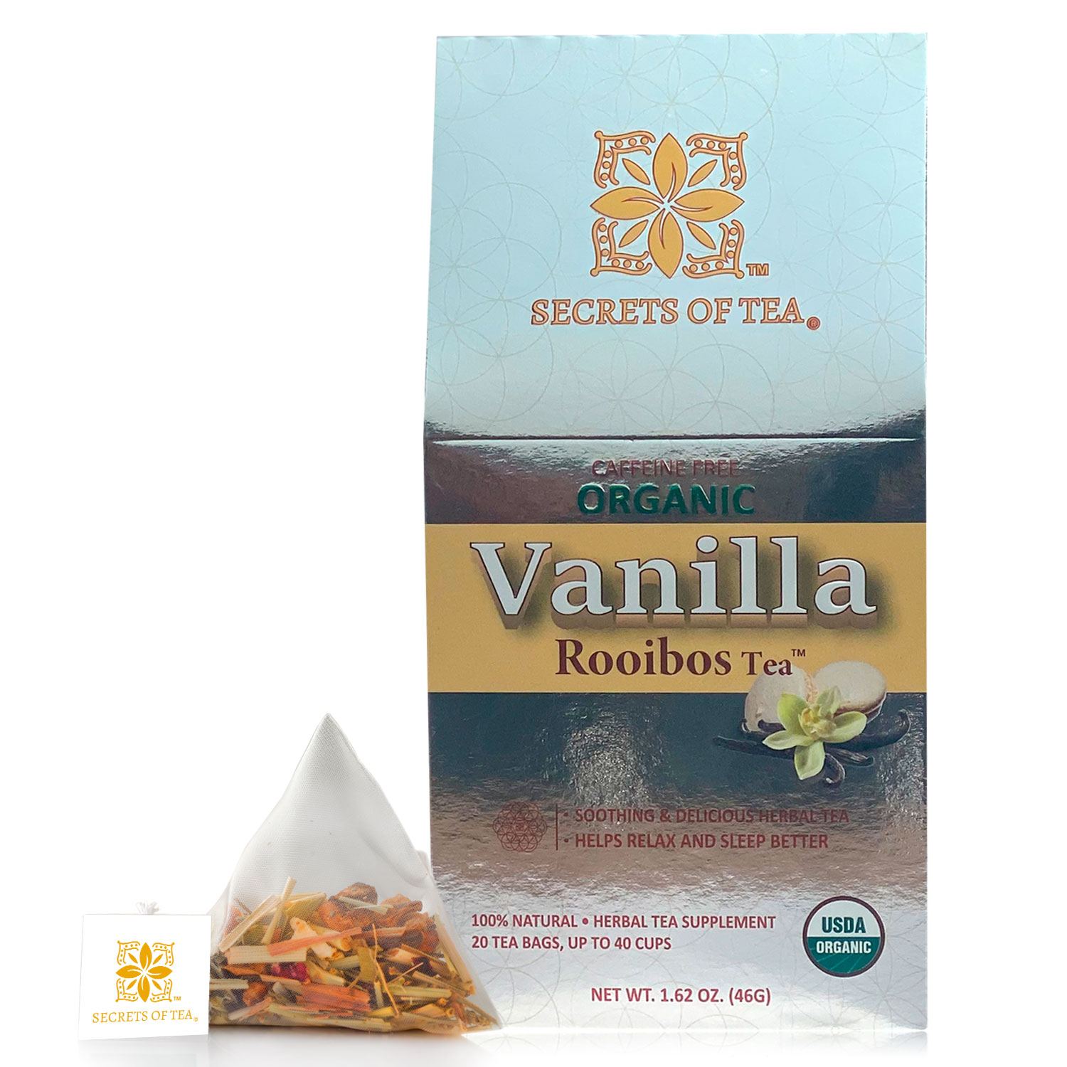 Secrets of Tea Vanilla Rooibos Tea 2 innerpacks per case 2.0 oz
