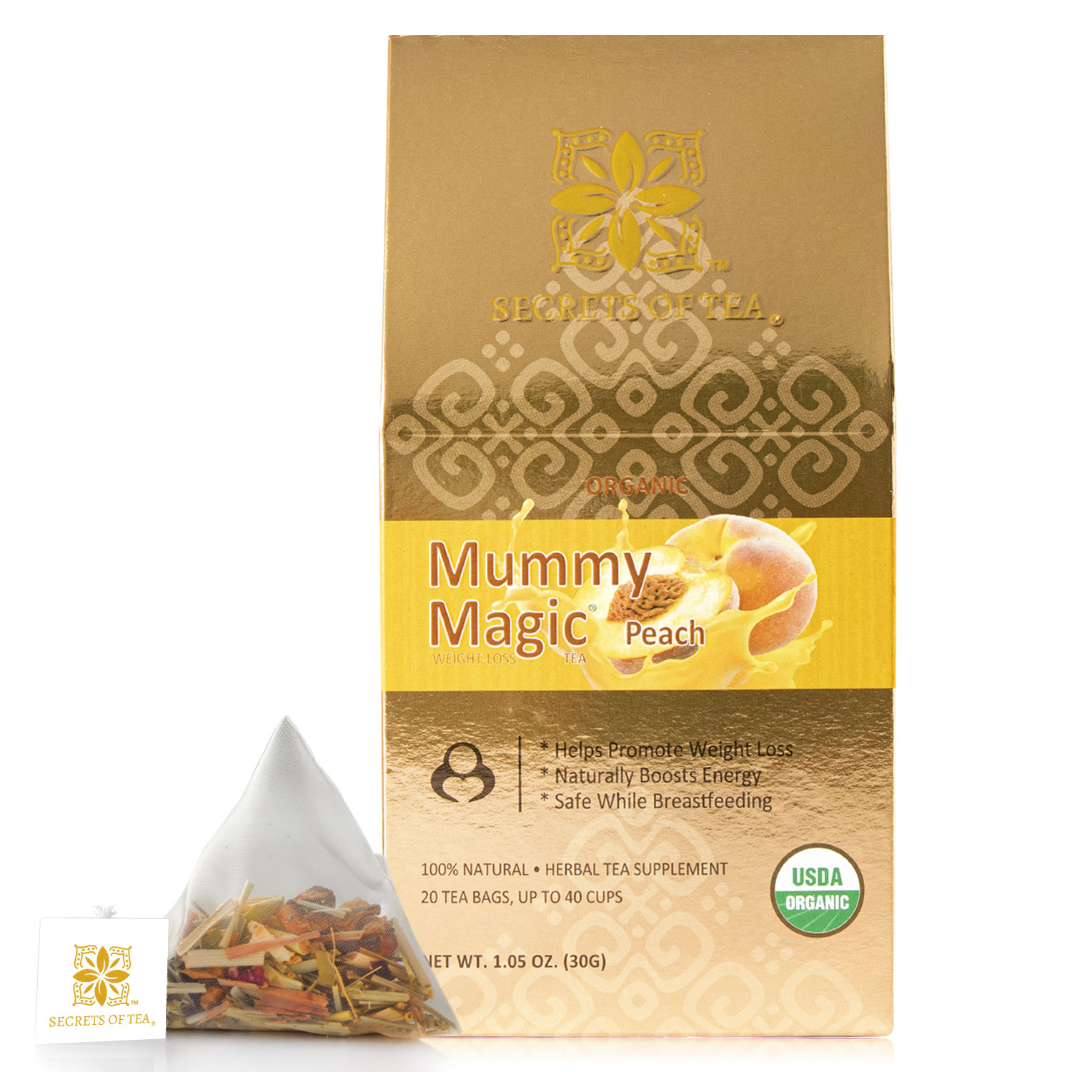 Secrets of Tea Mummy Magic Weight-Loss Peach Tea 2 innerpacks per case 2.0 oz