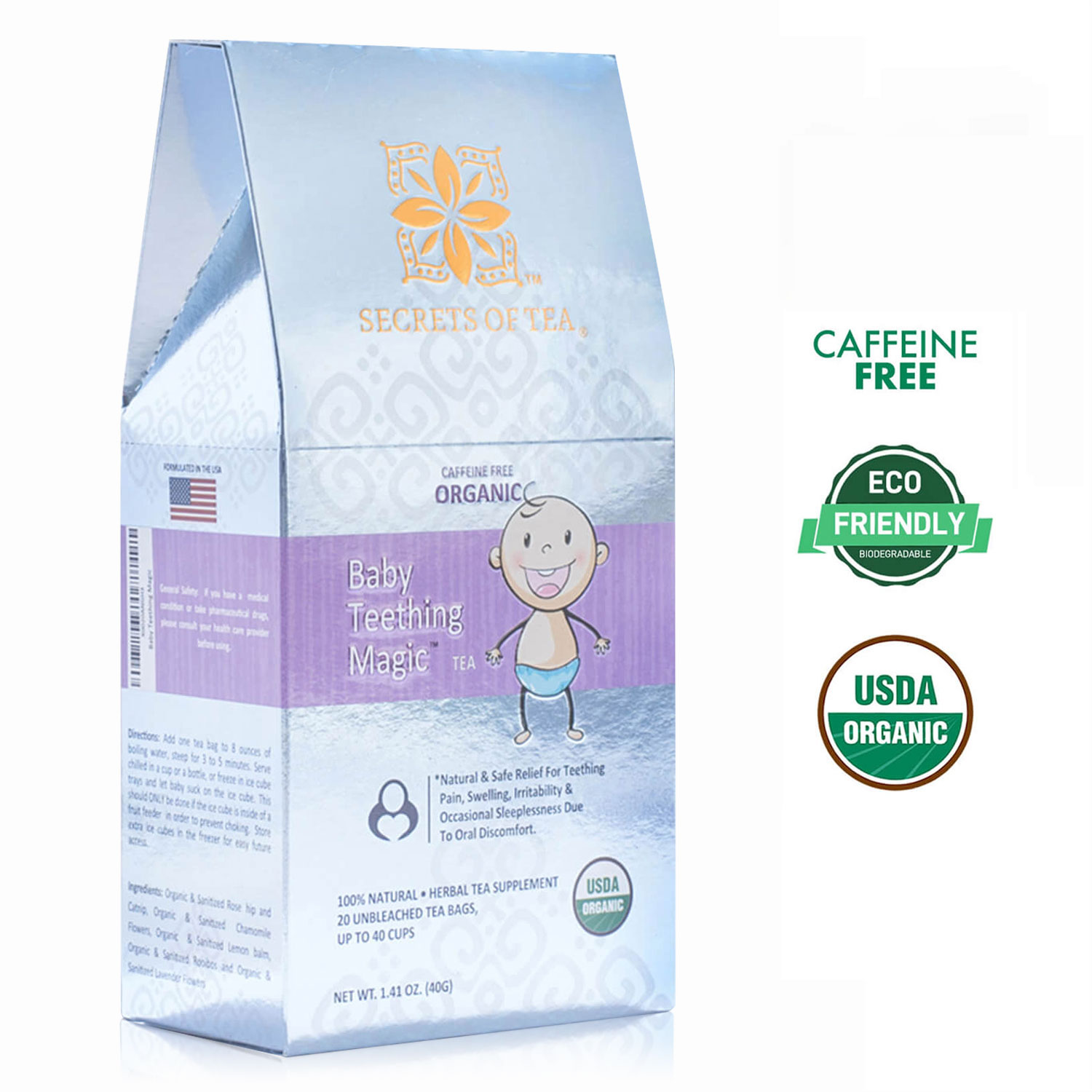 Secrets of Tea Baby Teething Magic Tea 4 innerpacks per case 2.0 oz