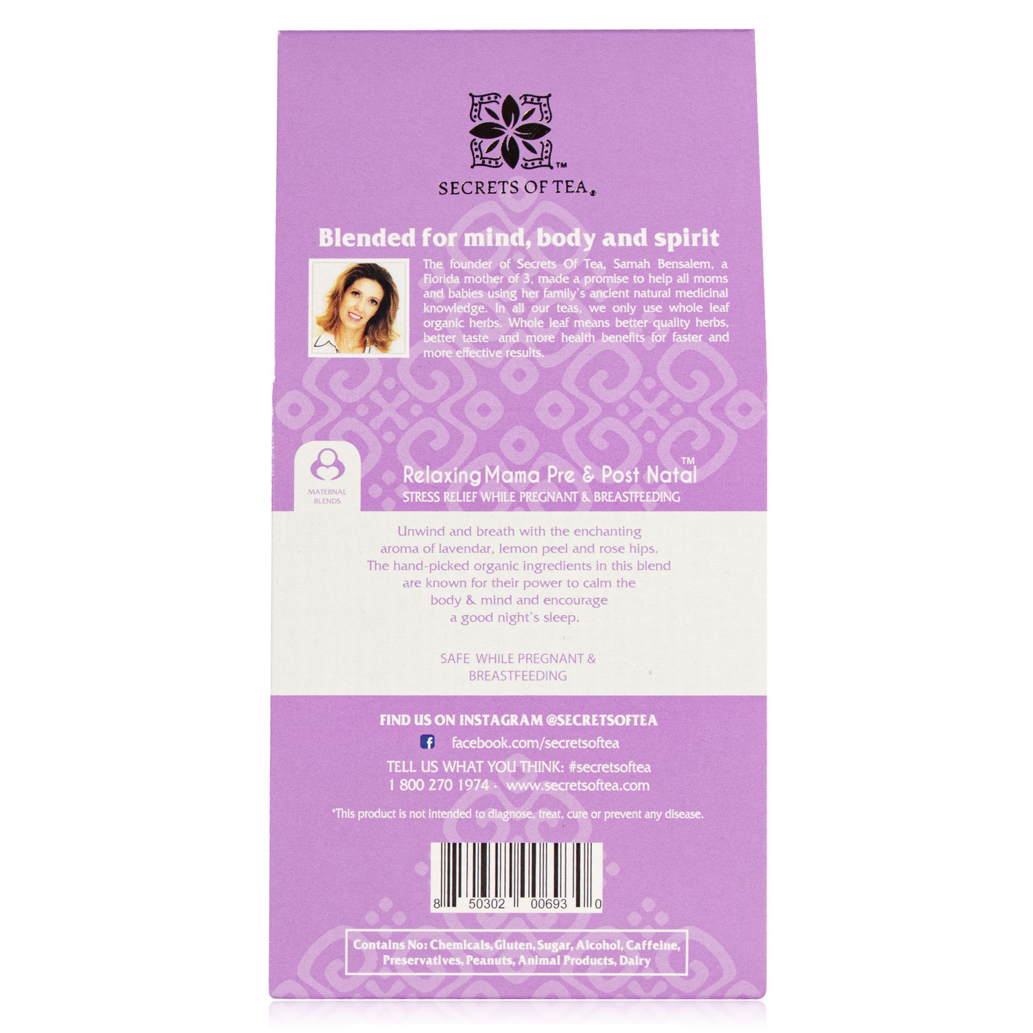 Secrets of Tea Relaxing Mama Pre & Post Natal Tea 2 innerpacks per case 2.0 oz