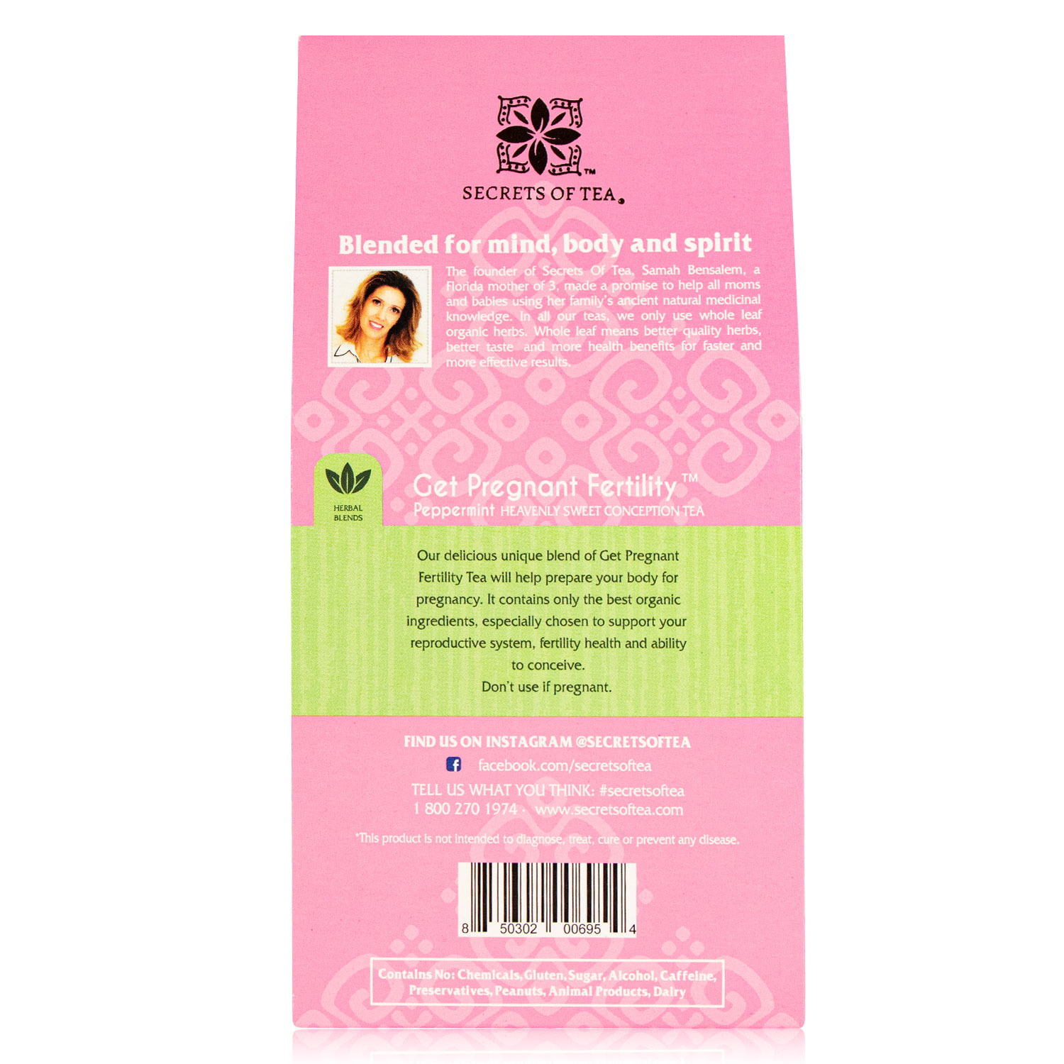 Secrets of Tea Get Pregnant Fertility Peppermint Tea 2 innerpacks per case 2.0 oz