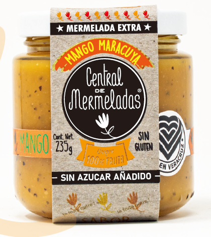 Central de Mermeladas Mango, passionfruit  and ginger marmalade 12 units per case 235 g