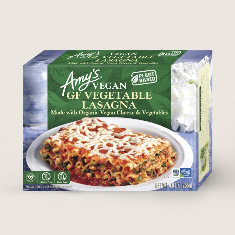 Amy's Kitchen Gluten Free Dairy Free Vegan Vegetable Lasagna 12 units per case 9.0 oz