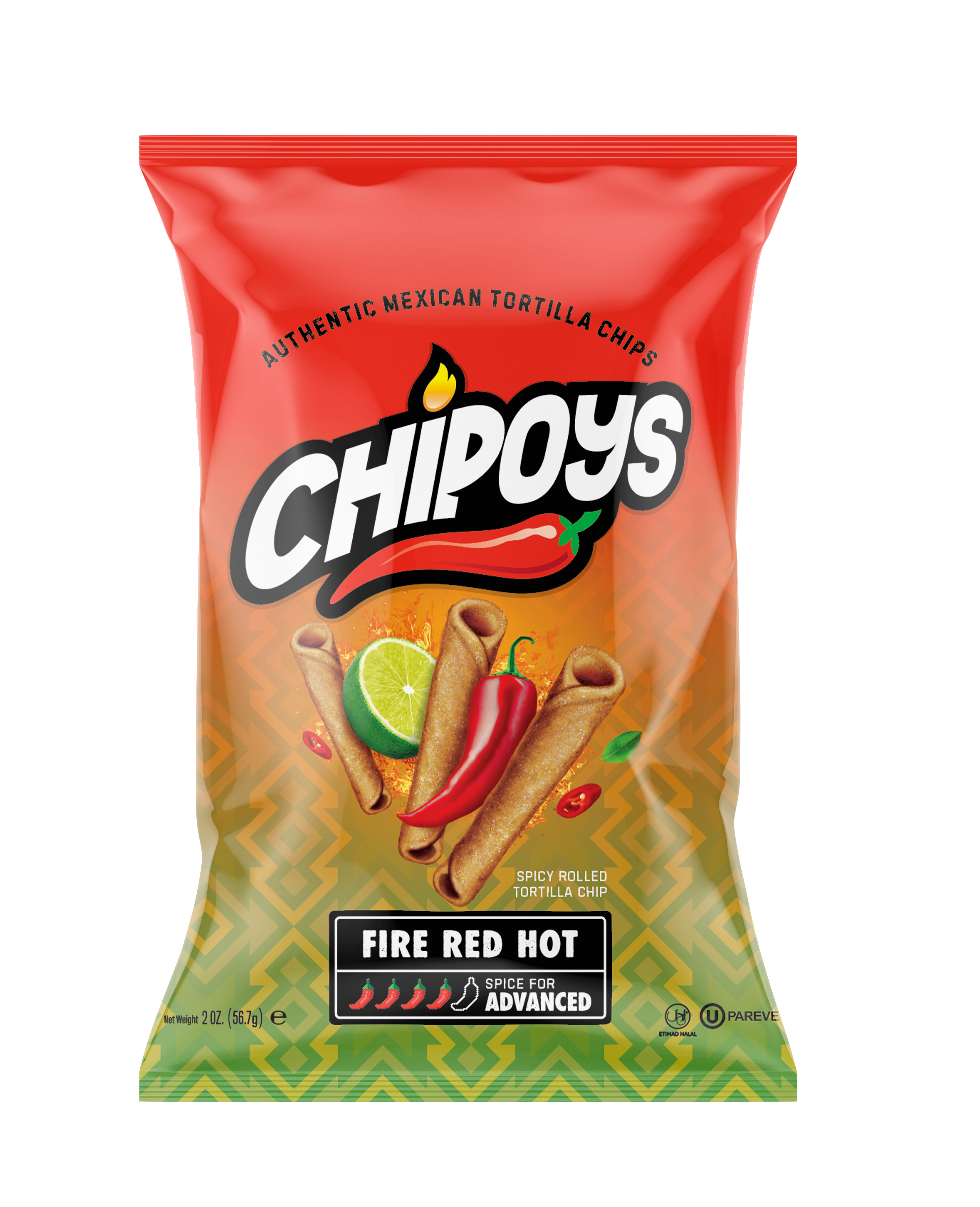 CHIPOYS Fire Red Hot 2 oz 12 innerpacks per case 57 g