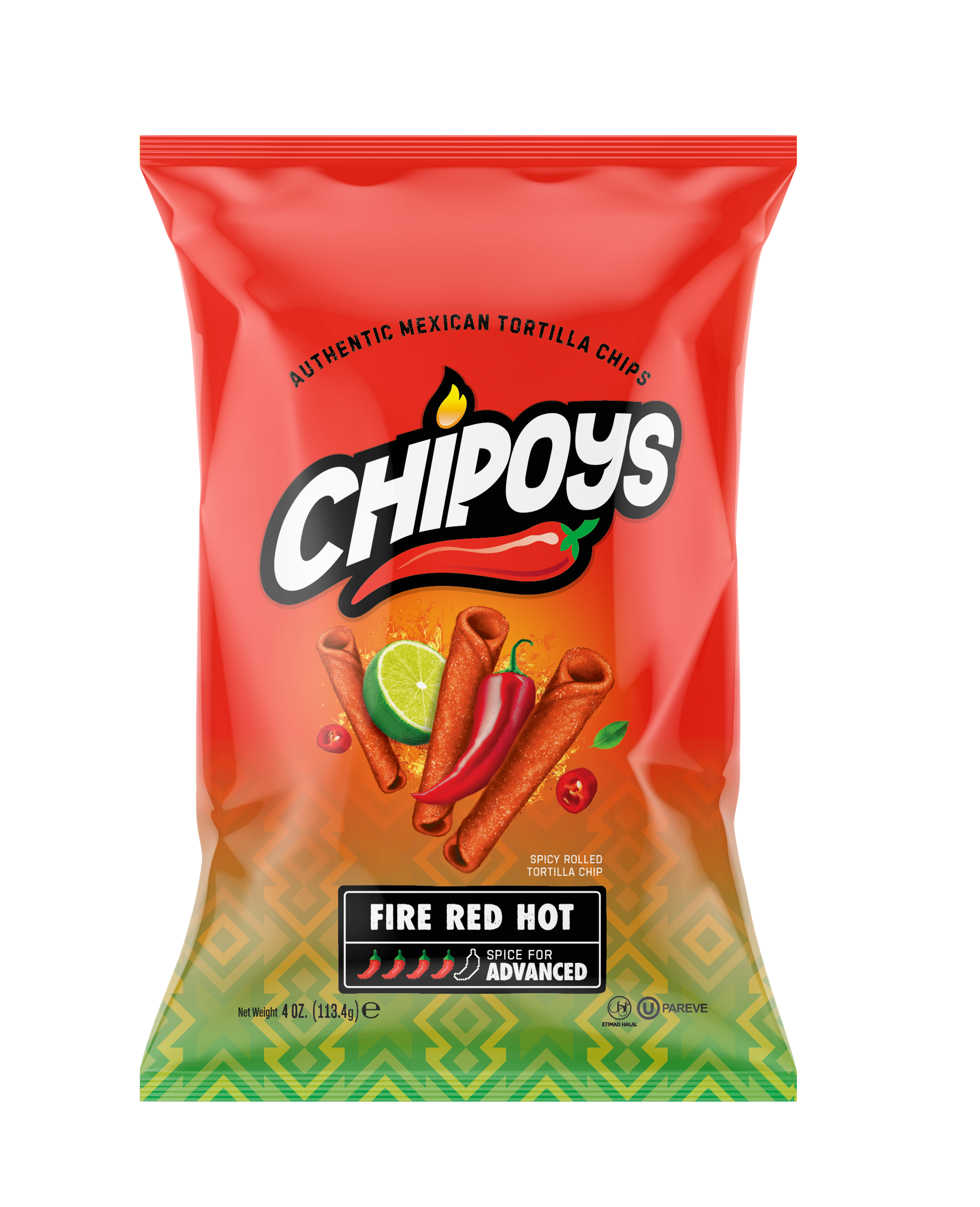 CHIPOYS Fire Red Hot 4 oz 8 innerpacks per case 114 g