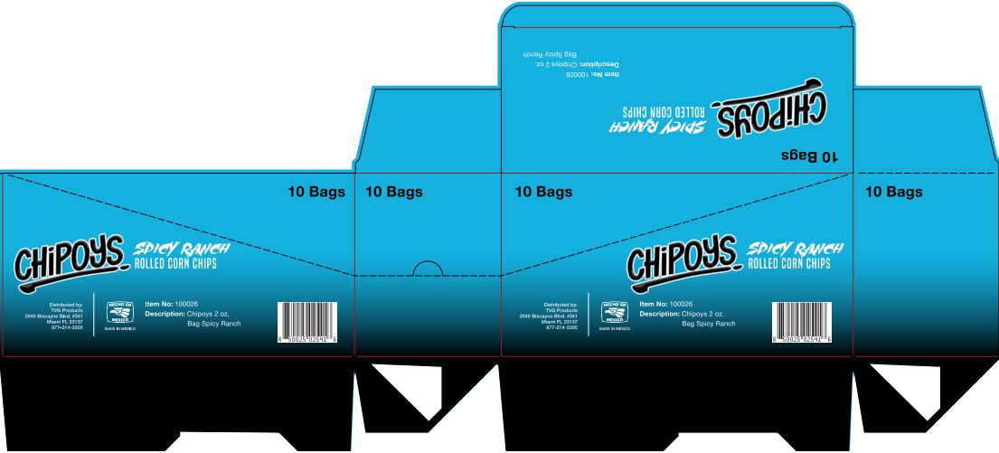 CHIPOYS Spicy Ranch 2 oz 12 innerpacks per case 57 g Product Label