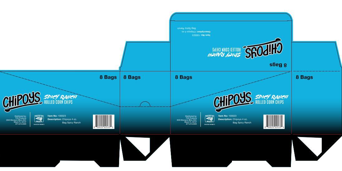 CHIPOYS Spicy Ranch 4 oz 12 innerpacks per case 114 g Product Label
