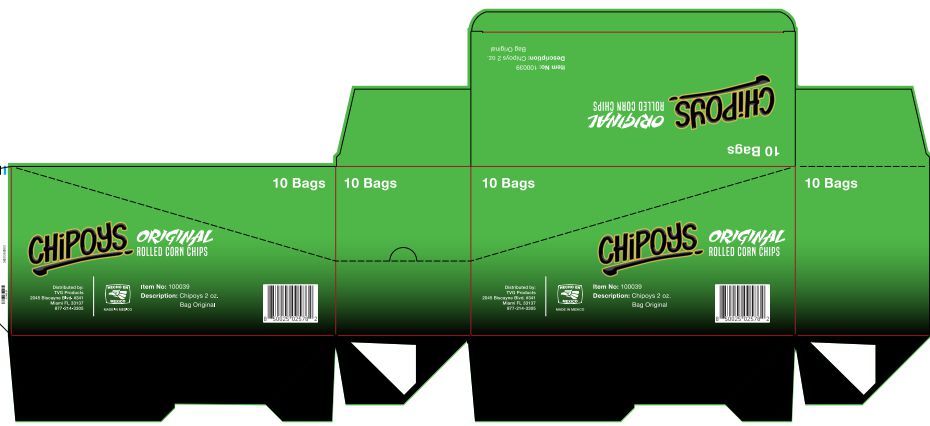 CHIPOYS Original 2 oz 12 innerpacks per case 57 g Product Label