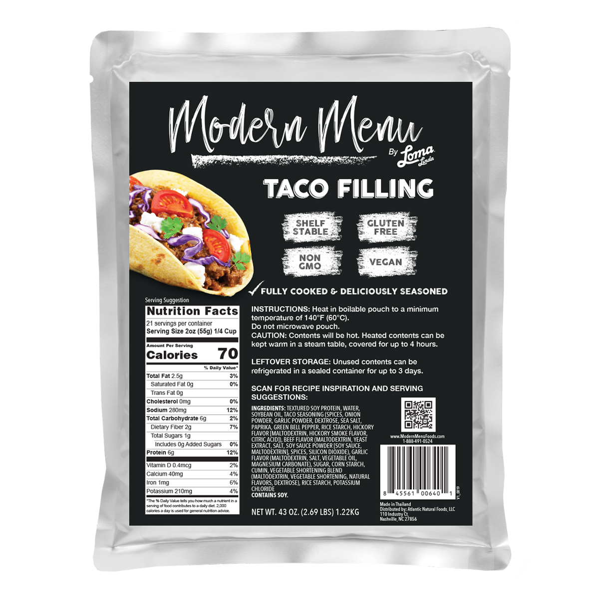 Modern Menu Taco Filling (Food Service) 6 units per case 43.0 oz